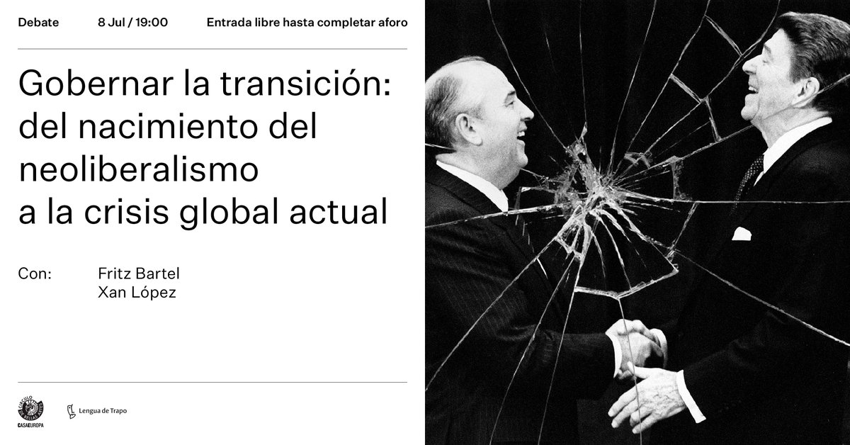 LenguadeTrapo's tweet photo. A partir del libro "El triunfo de las promesas rotas", el historiador Fritz Bartel conversará con Xan López sobre el nacimiento del neoliberalismo, el desgaste del pacto social y los desafíos políticos de la transición ecológica.

📅8 de julio - 19:00h
🗣️De la mano de @cbamadrid https://t.co/JUWB5aOw4z
