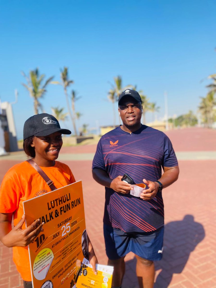 LuthuliWalk2019's tweet photo. DURBAN, IT’S YOUR TURN! 🚶🏽‍♂️🏃🏽‍♀️ The Luthuli Walk &amp; Fun Run promoters are in your city today, bringing the energy, heritage and excitement of the 10th Anniversary edition. Register, engage, and be part of history. See you on the route! #LuthuliWalk2026 https://t.co/oCt1pEU3xF