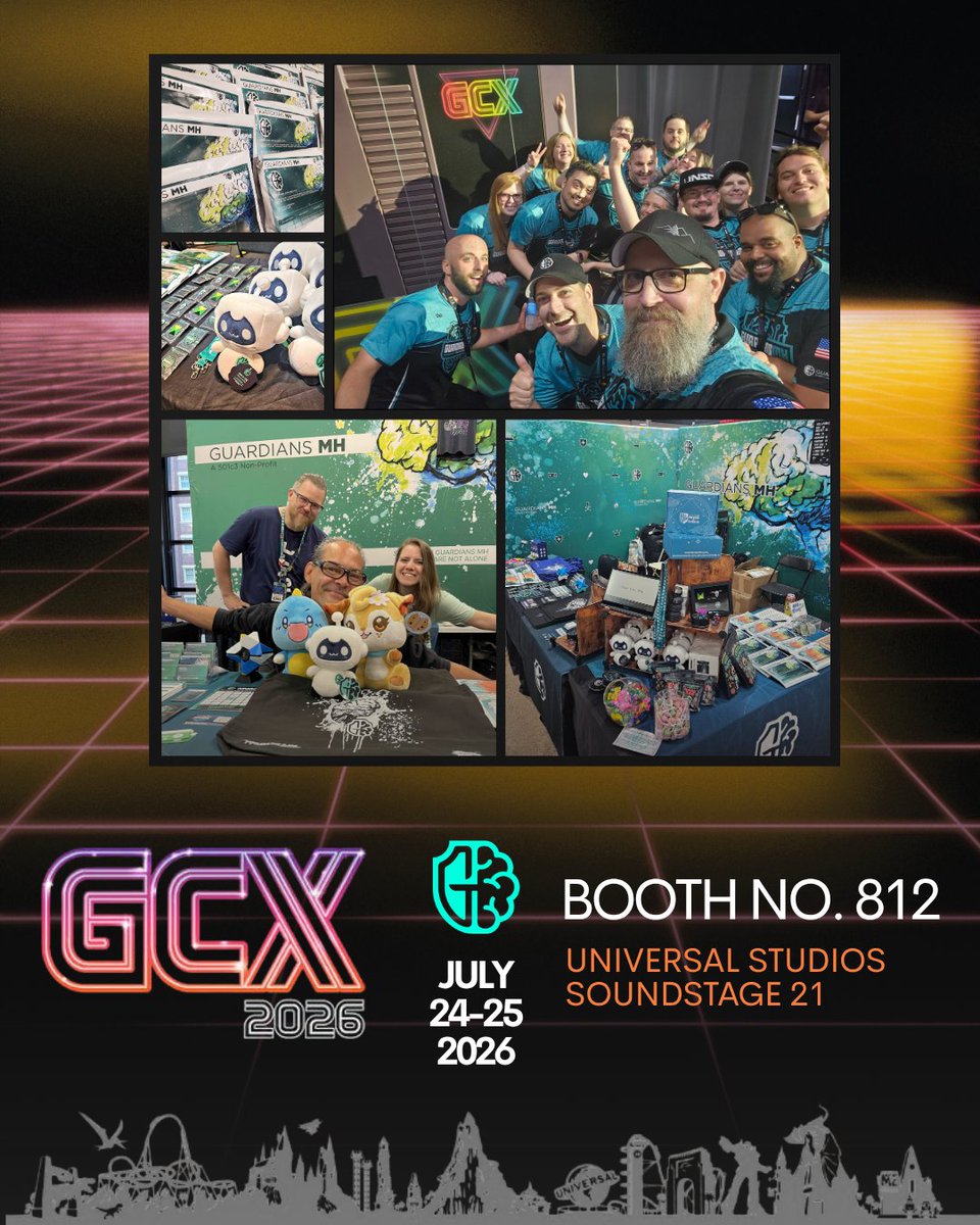 GuardiansMH's tweet photo. We're excited to be back @ #GCX2026!
 
Stop by the @GuardiansMH booth (#812) to say hello, grab some swag, check out our mental health resources, pick up a free mental health kit and visit our new Sensory Space! 

We can't wait to see you! https://t.co/IzcTVgNRYl