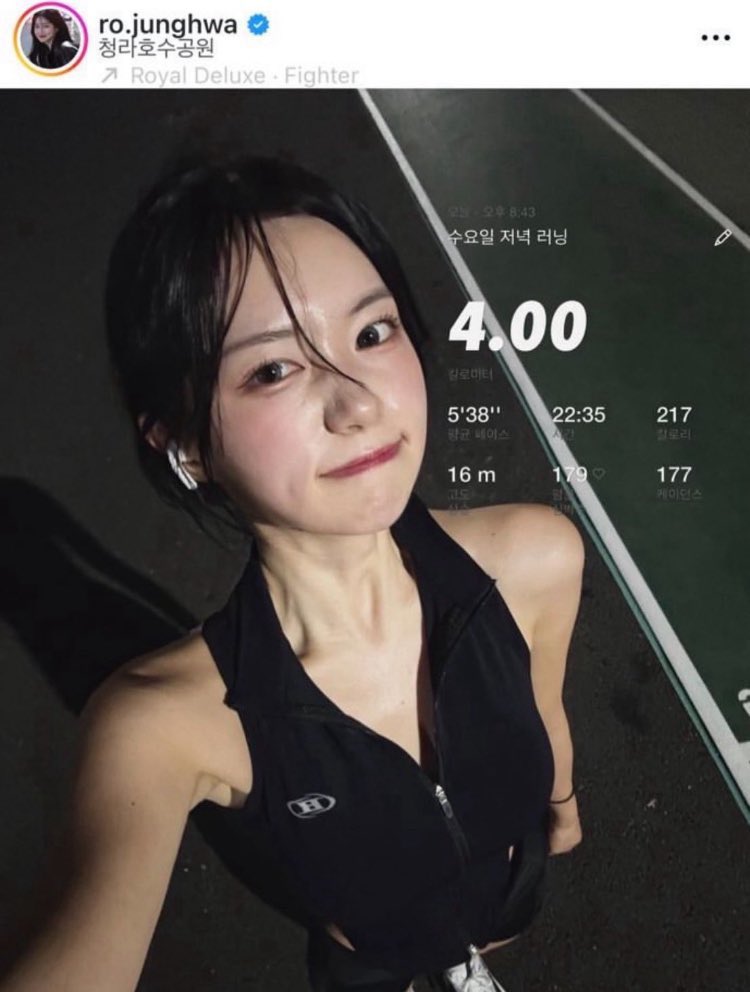 nau_cha_'s tweet photo. この韓国美女、毎日ランニングの記録載せててやっぱり可愛いは努力でしかないと思った。 https://t.co/RL7eDyQIbc