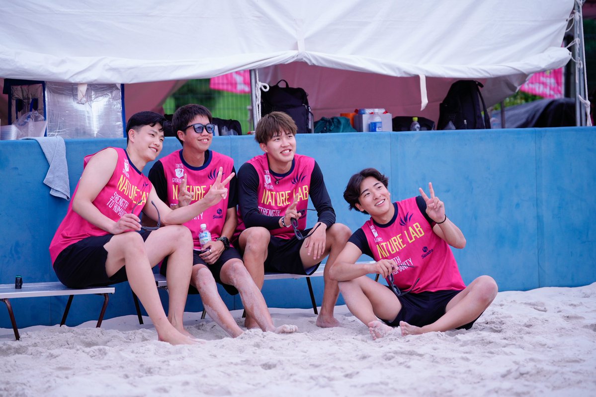 _pink_monster2's tweet photo. 2026.07.04 大森ふるさとの浜辺公園
スナバレー DAY1

#東京グレートベアーズ
#亀山拓巳 選手
#五頭寛大 選手
#武藤鉄也 コーチ
#碩幸輝 マネージャー https://t.co/j5YLQNpWqS