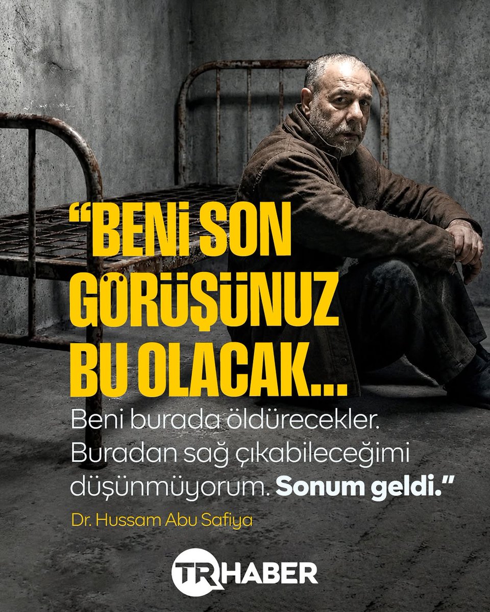 trhaber_com's tweet photo. Hussam Ebu Safiya’yı unutma!

▪️Gazzeli doktor Hussam Ebu Safiya, hapsolduğu İsrail zindanlarından avukatına açıklamada bulundu.