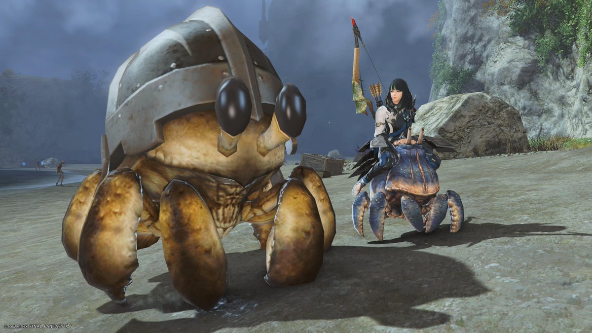 onipotelsize's tweet photo. ヘルメットをかぶったカニを発見！
かわいい！記念撮影して解散～
#FF14 https://t.co/VFxb0FCngg