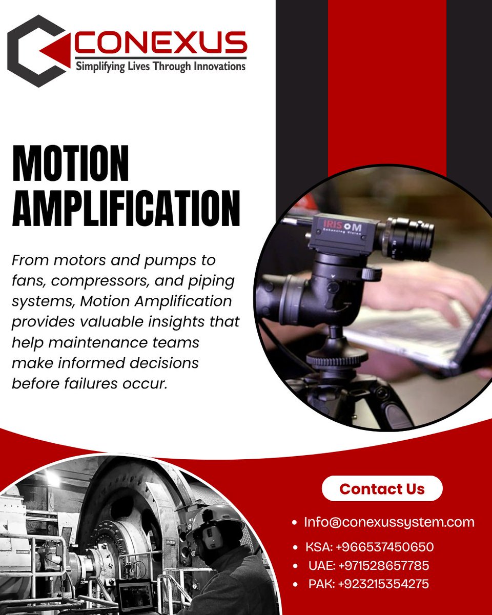 ConexusE's tweet photo. #MAMonday #VibrationAnalysis #ConditionMonitoring #Inspection #CBM #Conexus #TestandMeasurement #APM #Technologies #RDI #RDITechnologies #MOTIONAMPLIFICATION #Safety #MotionAmplification #Technology #MA #IrisM #IrisMX #IrisCM #IrisExplorer #Reliabiltey #PredctiveMaintenance https://t.co/dbHiORy0ca