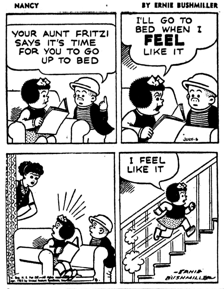 JohnnyCallicutt's tweet photo. Nancy By Ernie Bushmiller 
July 06,1955 https://t.co/TLoFIfcg3T