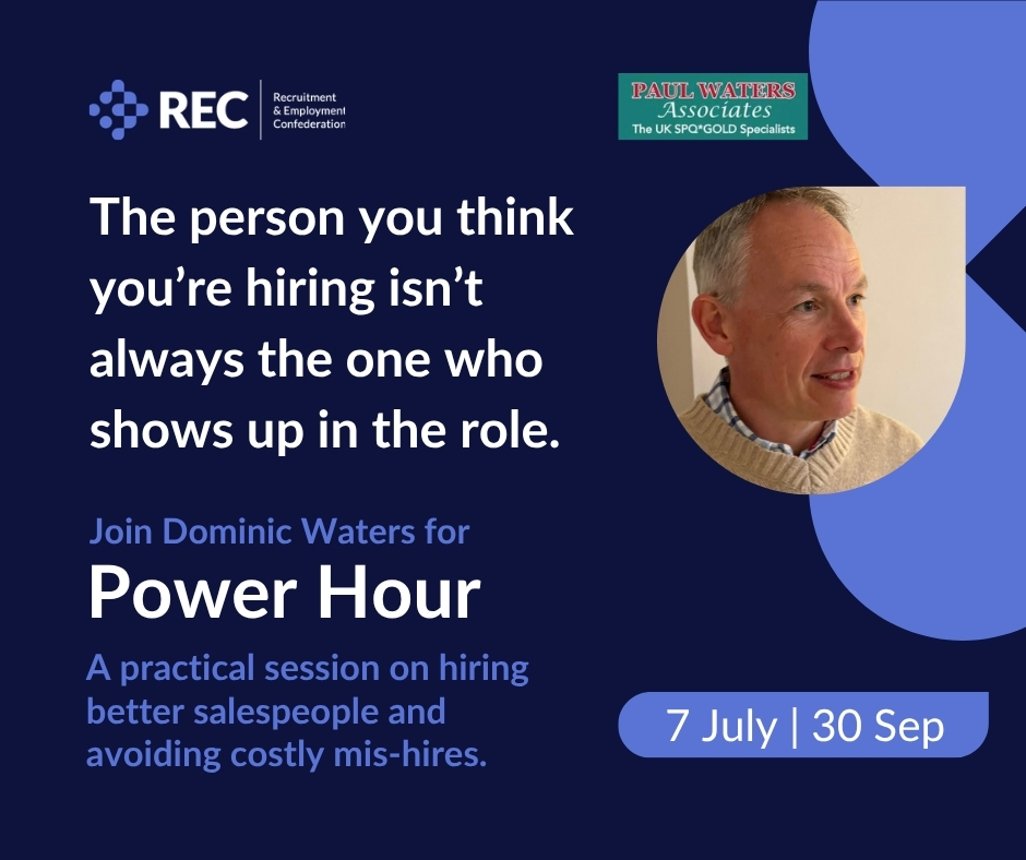 RECmembers's tweet photo. Have you ever hired someone who interviewed brilliantly but never delivered?

In his latest article, Dom Waters explores why likeability can lead to poor hiring decisions. Join him on 7 July for our next Power Hour to learn practical ways to hire stronger sales talent.

Read: https://t.co/jUn6BtciBK

Book: https://t.co/Fc0spgbnEy
