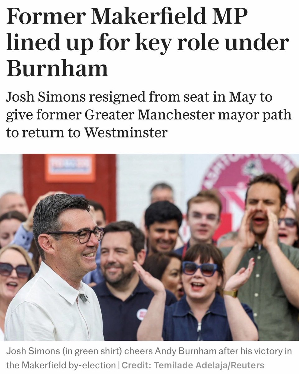 SpeechUnion's tweet photo. It looks as though Josh Simons is set for a top role at the heart of Andy Burnham’s Downing Street.

Simons is the former MP for Makerfield who dramatically resigned his seat to pave the way for Burnham’s return to Westminster. Now he is set to become Burnham’s head of policy.

But you may remember his name for other reasons. Josh Simons was the head of Labour Together and was forced to leave government as a Cabinet Office minister after it emerged that, during his time at Labour Together, he commissioned a report into the backgrounds of a number of journalists who had written critical stories about the think tank or challenged his political master at the time — Keir Starmer — and his agenda.

Simons was at the heart of the Labour Together scandal. A recent Free Speech Union briefing exposed the shadowy network of think tanks that sought to suppress challenges to the Starmerite project.

Under the guise of protecting vulnerable people from online harm, what we have called the “Labour Misinformation Mafia” has spread false and misleading information about people it regards as politically suspect, including journalists.

This shadowy network of pro-censorship lobbyists includes MPs and former MPs who helped draft the Online Safety Act and steer it through Parliament, as well as the former British spy behind the Russiagate dossier.

The Prime Minister may change, but the same people remain in charge.

Read more below 👇