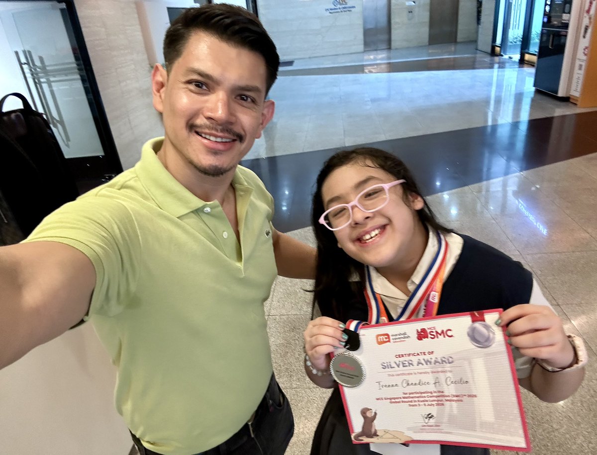 cherubimtito's tweet photo. Silver medal, golden effort . 🥈✨🇵🇭🤩💪🏾 Congratulations ate! God is good. ❤️🙏🏿 #babyiva 
📍🇲🇾 Kuala Lumpur, Malaysia
.
.
.
.
.
#mce #marshalcavendish #bimbingivaivan #godspreciousgift https://t.co/NfQ6QJyA2h