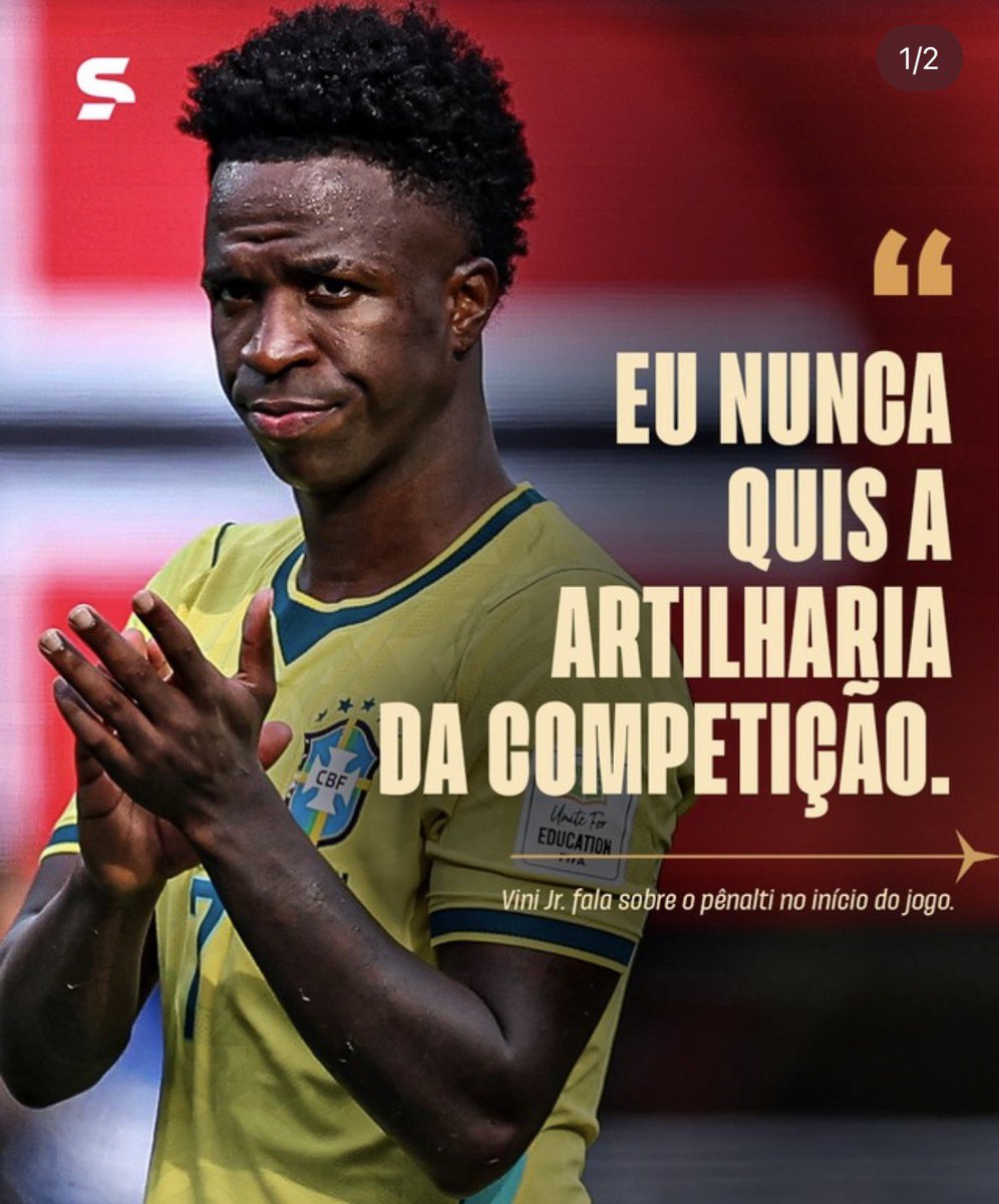 impopularopniao's tweet photo. Uma frase que dói demais ouvir do Vinicius. Infelizmente existe um freio que sempre vai pará-lo. Uma síndrome de impostor que ele carrega. O sentimento que passa é que nem ele acha que mereça ser o melhor. https://t.co/PqVraE0WBW