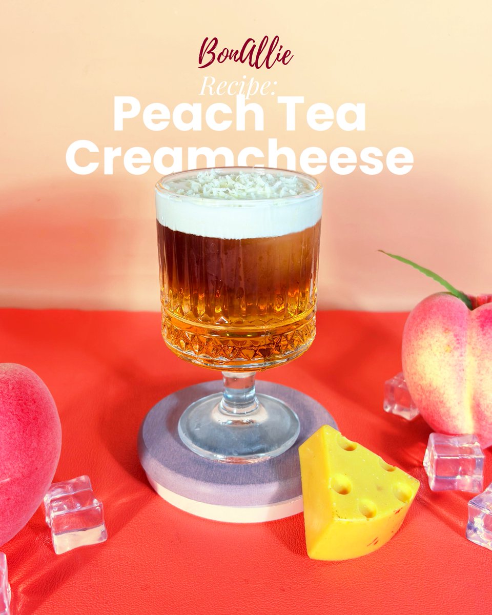 Bonallie_Syrup's tweet photo. A refreshing blend of peach and tea, crowned with silky cream cheese foam. Simple, elegant, unforgettable. Explore more premium products in our marketplace. #yourbeveragesbestfriend https://t.co/W9ULAboPRW