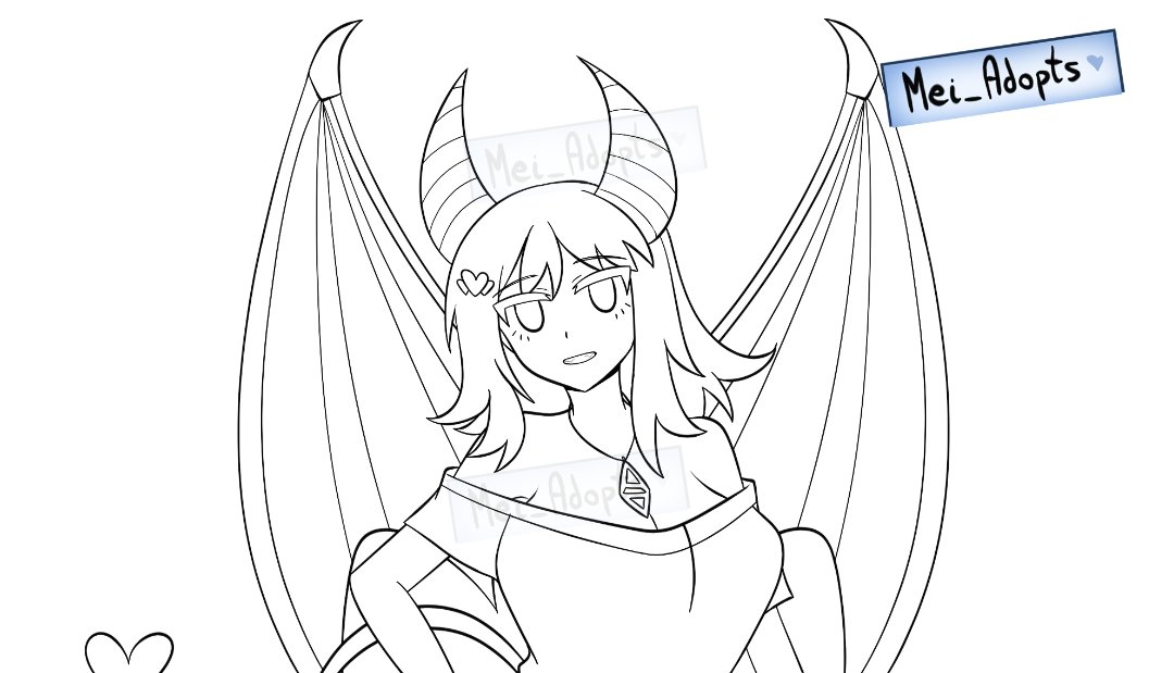 Mei_Adopts's tweet photo. demon girl wip! https://t.co/k62ioP3M6D