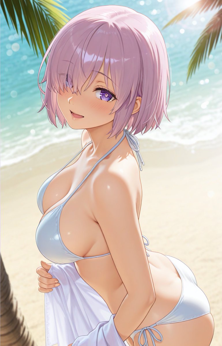 YueKuratsu's tweet photo. 夏の海とマシュ 
SFW anime-style illustration No nudity, no suggestive intent. 
#FGO https://t.co/VXly4FJLbk