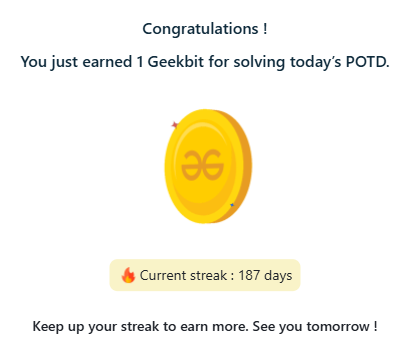 RootMadhav's tweet photo. Day - 187
GeeksforGeeks - POTD
Problem : Max Sum Path in Two Arrays
#gfg #geekstreak2026 #POTD #365daysofcode #coding #POTDwithGFG https://t.co/1RmfOtfKeV
