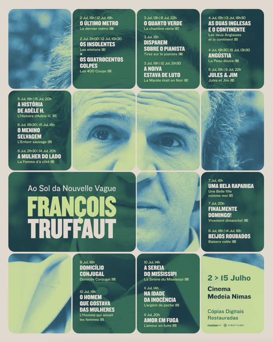 JorgePlace's tweet photo. CICLO FRANÇOIS TRUFFAUT NO NIMAS

Aproveitando o ciclo de cinema dedicado a François Truffaut, que está a decorrer este mês no Cinema Nimas em Lisboa, no meu blog O CANTINHO DO JORGE, criei uma galeria com os cartazes portugueses.

Aqui fica o link: https://t.co/5zN6vMtgHE https://t.co/erD4wTeZpN
