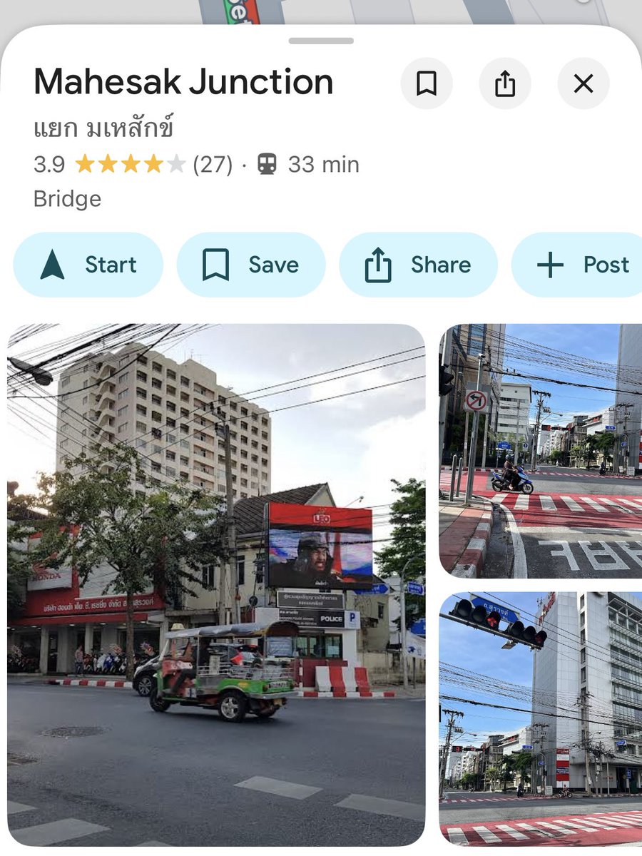 miincemint's tweet photo. แยกที่โมยะเต้นอยู่ตรงสุรวงศ์ ใกล้ๆสี่พระยาน้า 🐧 (หัวมุมนี้ค่อนข้างจอแจเวลาเลิกงานถึงดึก ใครไประวังๆกันด้วยนะค้า)

 📍Mahesak Junction แยก มเหสักข์

https://t.co/udjDesZwKS

#เน้กจีมาไทยแล้วค้าบ
#넥스지 #NEXZ #토모야 #TOMOYA https://t.co/9aOzKyiPA5