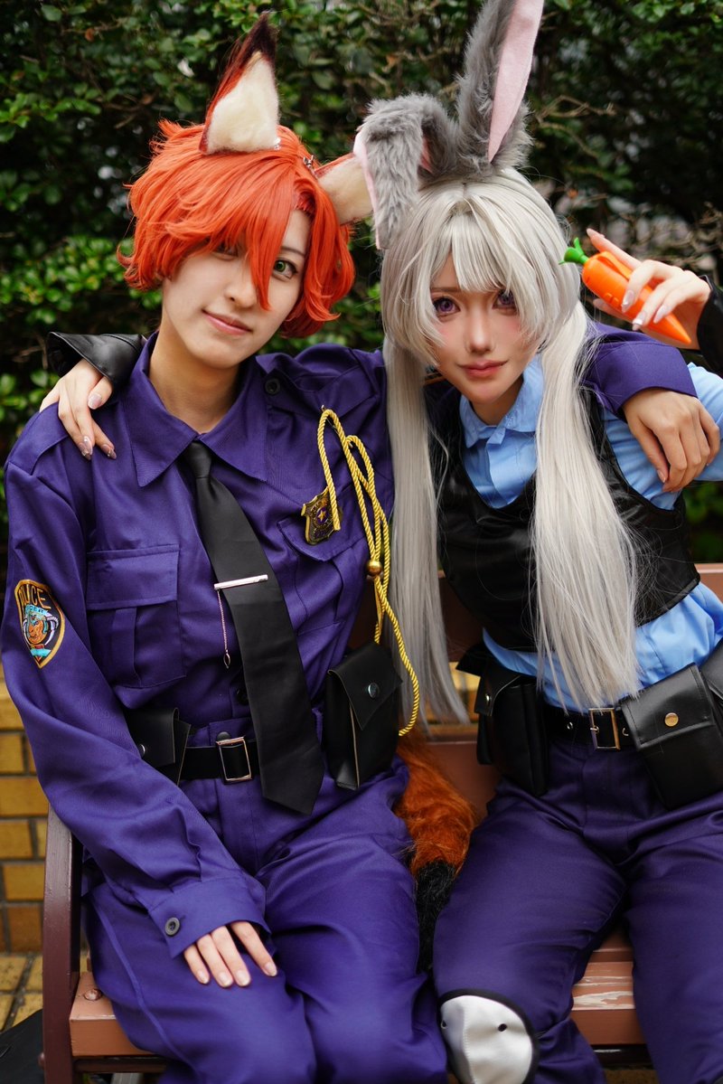 gogo_kat's tweet photo. 【⚠cosplay /コスプレ】

☾ズートピア☽
ジュディ▷▶しょゆちゃん
@dhl_yuyu 
ニック▷▶みこる

📸photo by アガサ様【@agatha_Tangled 】

#アコスタ池袋ㅤ https://t.co/r2O7zo20i3