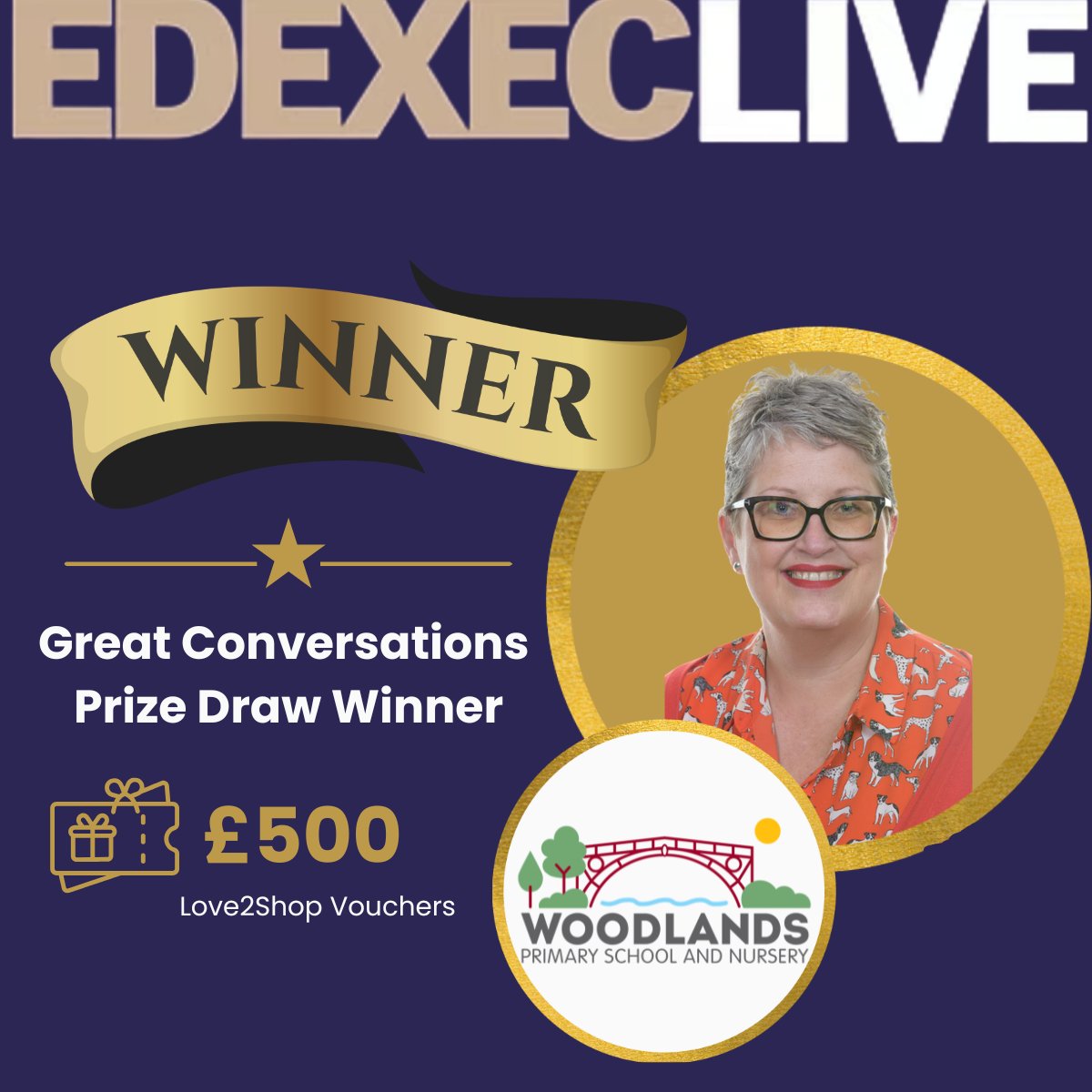 EdExec's tweet photo. We have a winner!

We’re pleased to announce that Vanessa Bradley from Woodlands Primary School and Nursery is the winner of our EdExec LIVE Great Conversations prize draw.

Congratulations to Vanessa and all at Woodlands Primary School and Nursery! https://t.co/UDFPqeby4K