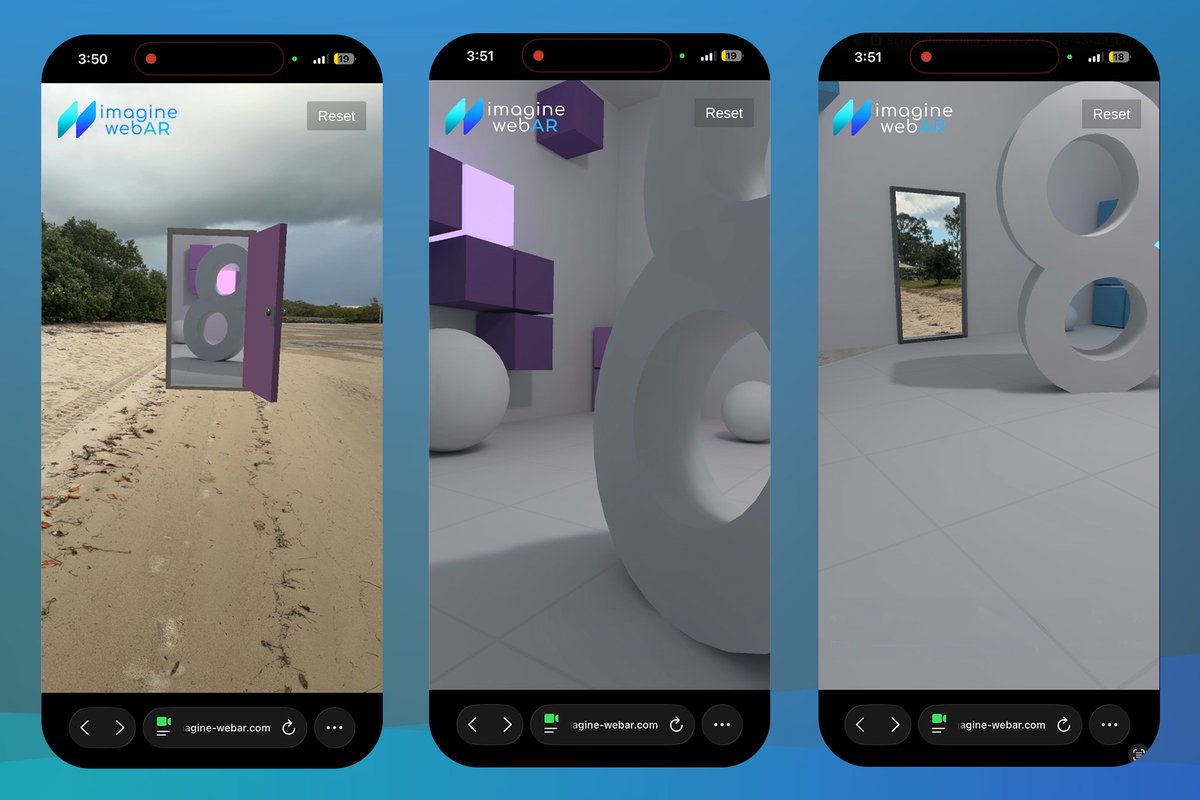 ImagineWebAR's tweet photo. WorldTracker V8 is up! https://t.co/zUK94S9Bh0

• WTV8 can integrate with 8th Wall's XR Engine
• Unlike WT-Classic’s scale-as-depth approach, this plugin enables full X, Y, and Z axis movement.
• Supports both Responsive and Absolute scale
• Let's you create better AR portals https://t.co/pzADxTTiSK