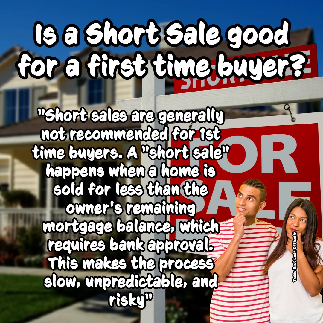 TXBSTLO's tweet photo. ✨Reasons why short sales can be tough for first-timers👇

🔸Lengthy Timelines - The bank approval process can take 2 to 9 months, leaving you in limbo with no guarantee the deal will close. 
🔸Strict "As-Is" Conditions - Distressed sellers often can't afford repairs, and the bank rarely offers concessions. You may inherit a property needing heavy work. 
🔸Financing Hurdles - Traditional loans, like FHA or VA, have strict property standard requirements. If the home is in disrepair, you may struggle to get an appraisal through underwriting