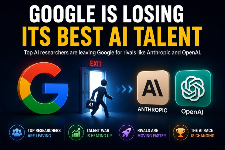 alliance63261's tweet photo. 🚀 AI's biggest battle isn't just about models it's about talent.

Several senior Google AI researchers have reportedly joined Anthropic and OpenAI, highlighting fierce competition for top minds.

The AI race is increasingly defined by who can attract world's best researchers. 🧠 https://t.co/lOrE2YFZO6