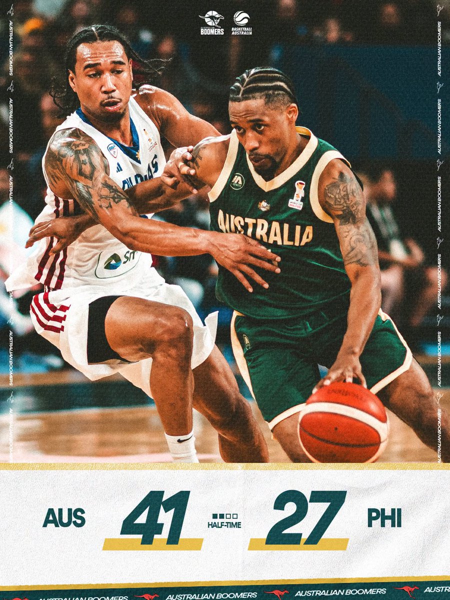 BasketballAus's tweet photo. Battle is on with Gilas in Perth 

📊 https://t.co/68o7jH3AW7 
📺 @ESPNAusNZ

#GoBoomers #FIBAWC #WAtheDreamState https://t.co/FKlBcbaWND