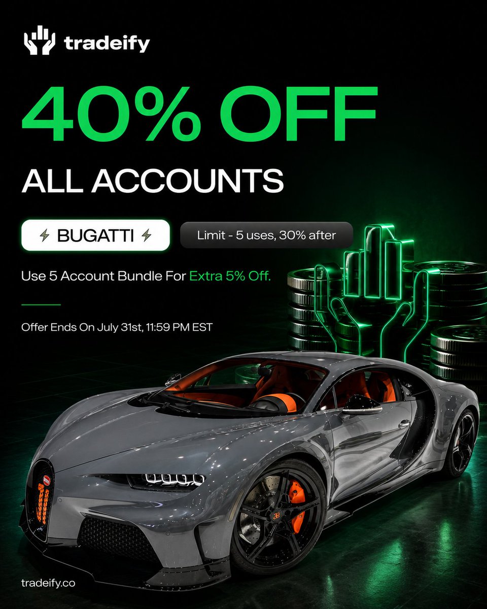 UncleBugatti's tweet photo. Thank you to my sponsor @Tradeify . I will be giving out some goodies on wednesday morning stream
https://t.co/wZYwMPHx8f
1x50K Growth
1x50K Select
Please like and retweet to support my sponsor

40% OFF ALL PLANS
USE CODE BUGATTI
https://t.co/LfIwi0CWhH https://t.co/tWShCPAYyl