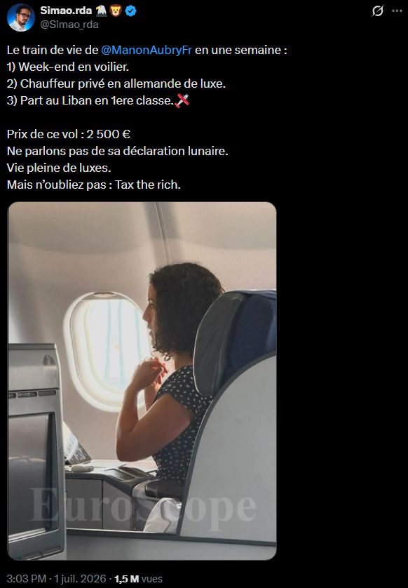 regelegorila's tweet photo. Y'a un truc que je ne comprends pas avec les droitards : ils veulent que les personnes les plus influentes, importantes et qui bossent quasiment non-stop d'un pays se déplacent en classe éco alors qu'elles voyagent pour le travail ? 

Si y'a bien des gens qui doivent être reposés, la tête la plus claire possible c'est bien des députés de la nation ou de l'Union.

Jamais la gauche va critiquer quelqu'un de droite qui prend une classe business, on critique plutôt les banquets royaux et les caprices mais la classe business ou un chauffeur  c'est genre un bon investissement : la personne peut se reposer, travailler etc ... niveau productivité c'est carrément rentable si on garde juste ce point de vue.

Après bon, ils s'en prennent aussi qu'aux femmes hein