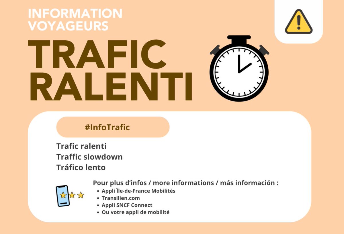 LIGNEV_SNCF's tweet photo. 🔶#LigneV #InfoTrafic
Le trafic est ralenti sur l'ensemble de la ligne V en conséquence de la panne de signalisation à Meudon-Val-Fleury. https://t.co/xWXe6gTXoM