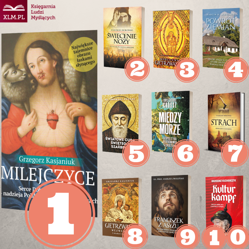 xlmpl's tweet photo. Czas na podsumowanie bestsellerów czerwca w XLM🥇🥈🥉🏆
Już trzeci miesiąc z rzędu najlepiej sprzedającą się książką były "Milejczyce" Grzegorza Kasjaniuka @GKasjaniuk
Na liście znalazły się także nowości:  "Święcenie noży. Nowe opowiadania kresowe" oraz "Franciszek". https://t.co/uosckh6QWf