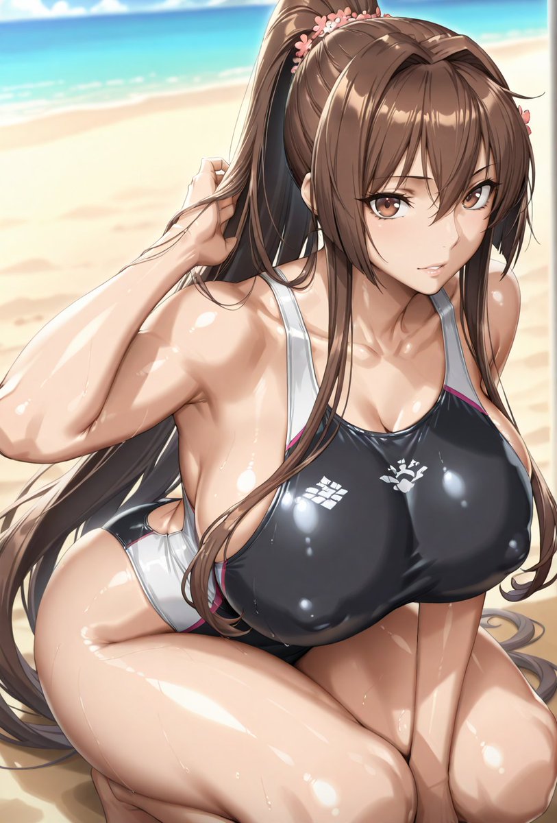 SazuriAiT's tweet photo. 艦これ　大和　競泳水着 https://t.co/hO49oXupAo