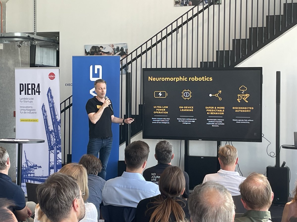 PanzaRobotics's tweet photo. Grateful to @tech2b for the opportunity to present at PIER 4 for Business. We introduced our new category of robotics solutions powered by neuromorphic intelligence, designed for critical industrial environments. Great discussions, looking forward to future collaborations. https://t.co/679LSLppgL