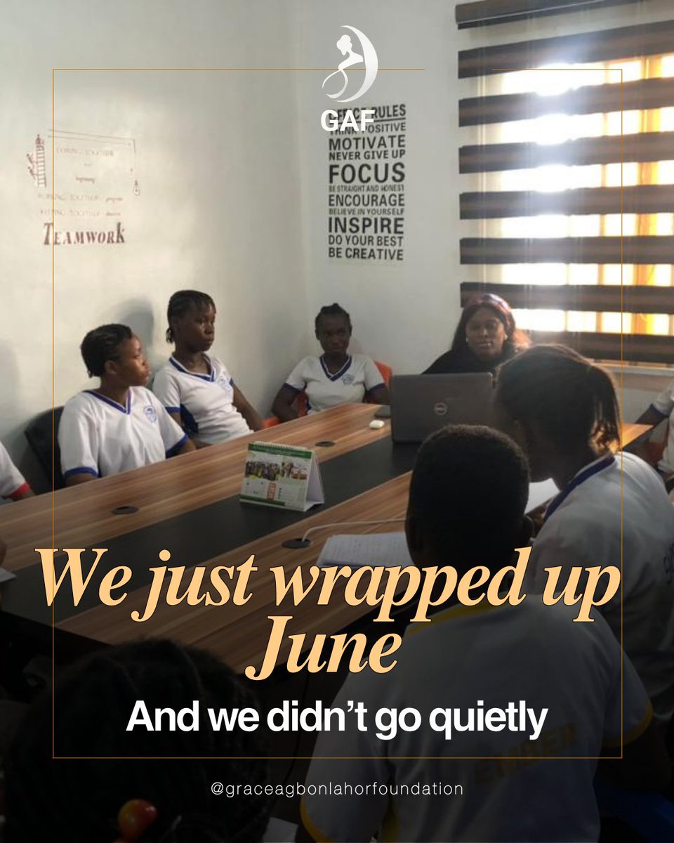 EngageGaf's tweet photo. June was a full month of showing up. 💙

✅ Challenge projects engaged
✅ MarketCare women health checkup
✅ Girls celebrated

July is here. Stay close. 💙

#EndOfMonth #June2026 #GAF #LiftLeadThrive #NigeriaGirls https://t.co/1Dr8SQDeBZ