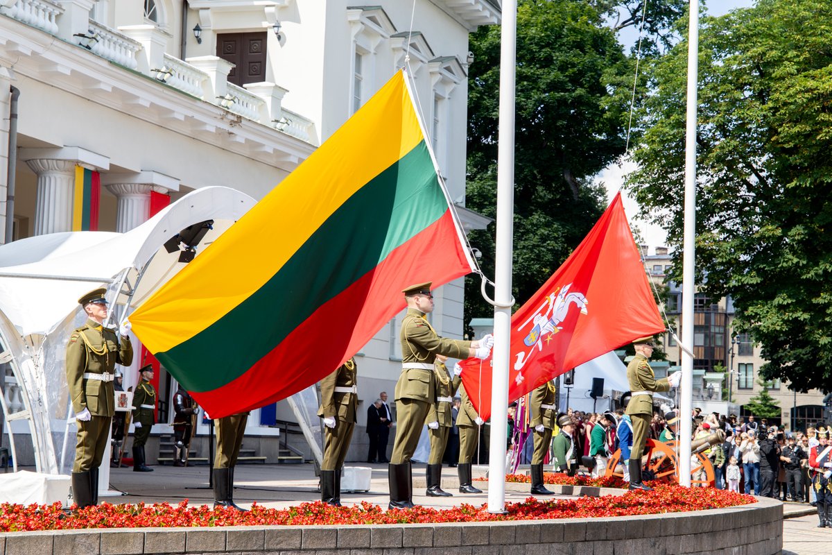 IRuginiene's tweet photo. Today, Lithuanians around the world celebrate 773 years of our statehood.

Through centuries of triumphs and trials, Lithuania has preserved what matters most – our freedom, our unity, and our determination to shape our own future as part of the family of European nations.

Su Valstybės diena, Lietuva!
