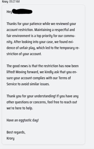 Dolpherinoo's tweet photo. So we like admitting fault here or we just straight up unbanning everyone, who we truly think are cheating? https://t.co/lkw2n4OSih