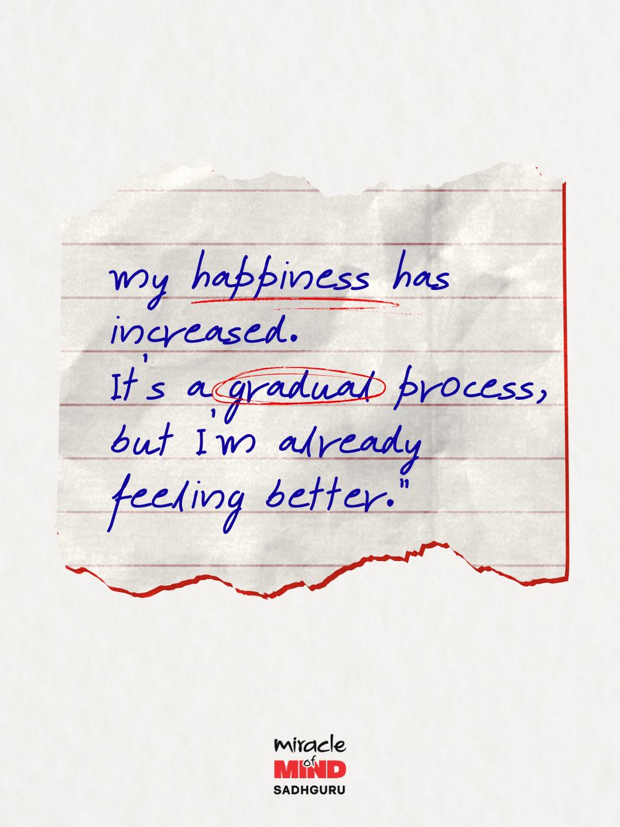 miraclemindapp's tweet photo. For Arnav, the shift did not happen overnight. But as he began creating some distance from harmful thoughts, he also began experiencing a greater sense of happiness.

Sometimes, a simple daily practice can quietly support that inner change. Miracle of Mind is one such possibility.