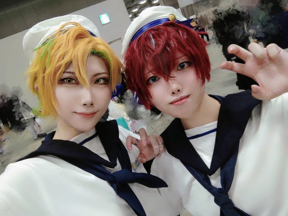 muusha_cos's tweet photo. ⚠cos/hpmi🥂＆👔
星願では琳太郎ぽちんと合同参加🥂👔でマリンセーラー併せでした！ずっと隣にかわいい相方いてHAPPYだた大感謝✨ https://t.co/l9AETXc4ad