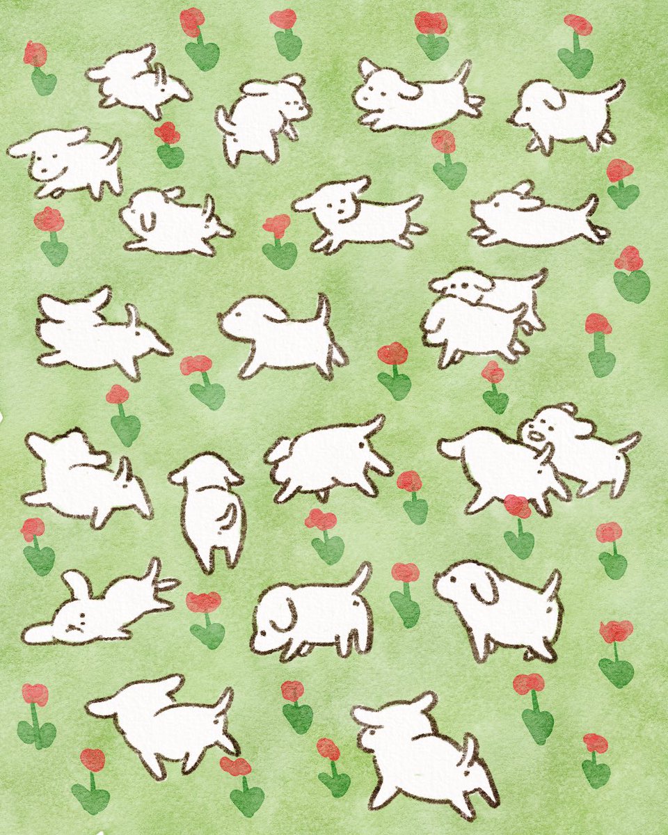 anz_m_'s tweet photo. 集合〜🐶

#イラスト #illustration #犬 https://t.co/B30Fhscz7v