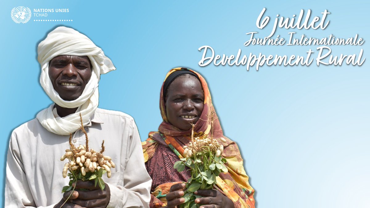 OnuTchad's tweet photo. 6⃣ juillet: #JournéeduDéveloppementRural
Au #Tchad, les communautés rurales sont au cœur de la #sécurité #alimentaire, de l’#élevage et de la #résilience #économique. Cette année, elle est placée sous le thème « Financer le premier kilomètre des systèmes alimentaires »
@IFAD https://t.co/YY3JNOHXLE