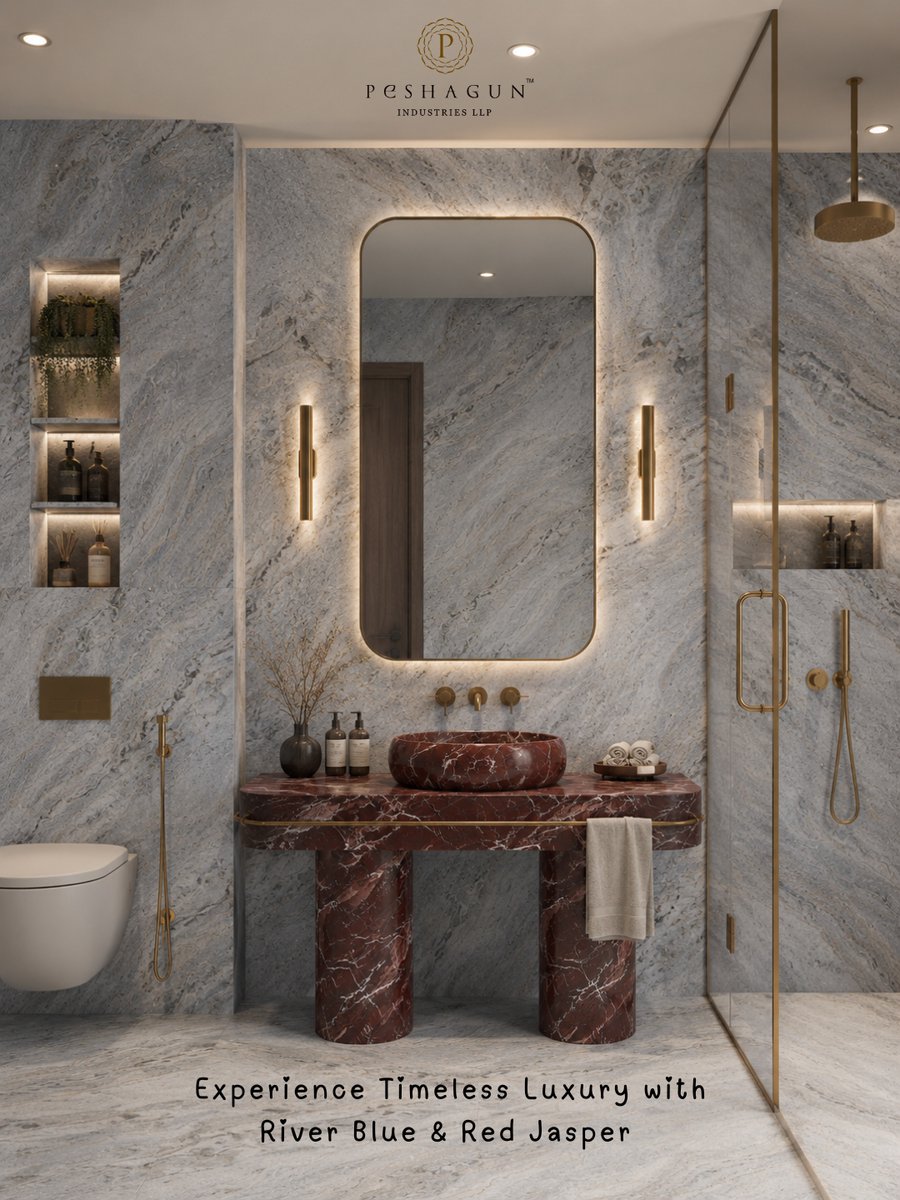 peshagun's tweet photo. Let the timeless beauty of River Blue and the bold charm of Red Jasper transform your bathroom into a modern masterpiece. 🛁🌿
.
Contact us today! 👇
📞 +91 9509510369 | +91 6377715613 | +91 9829785551.
📧 sales@peshagunindustries.com
#PeshagunIndustries #RiverBlue #RedJasper https://t.co/iLRpcwgYoO
