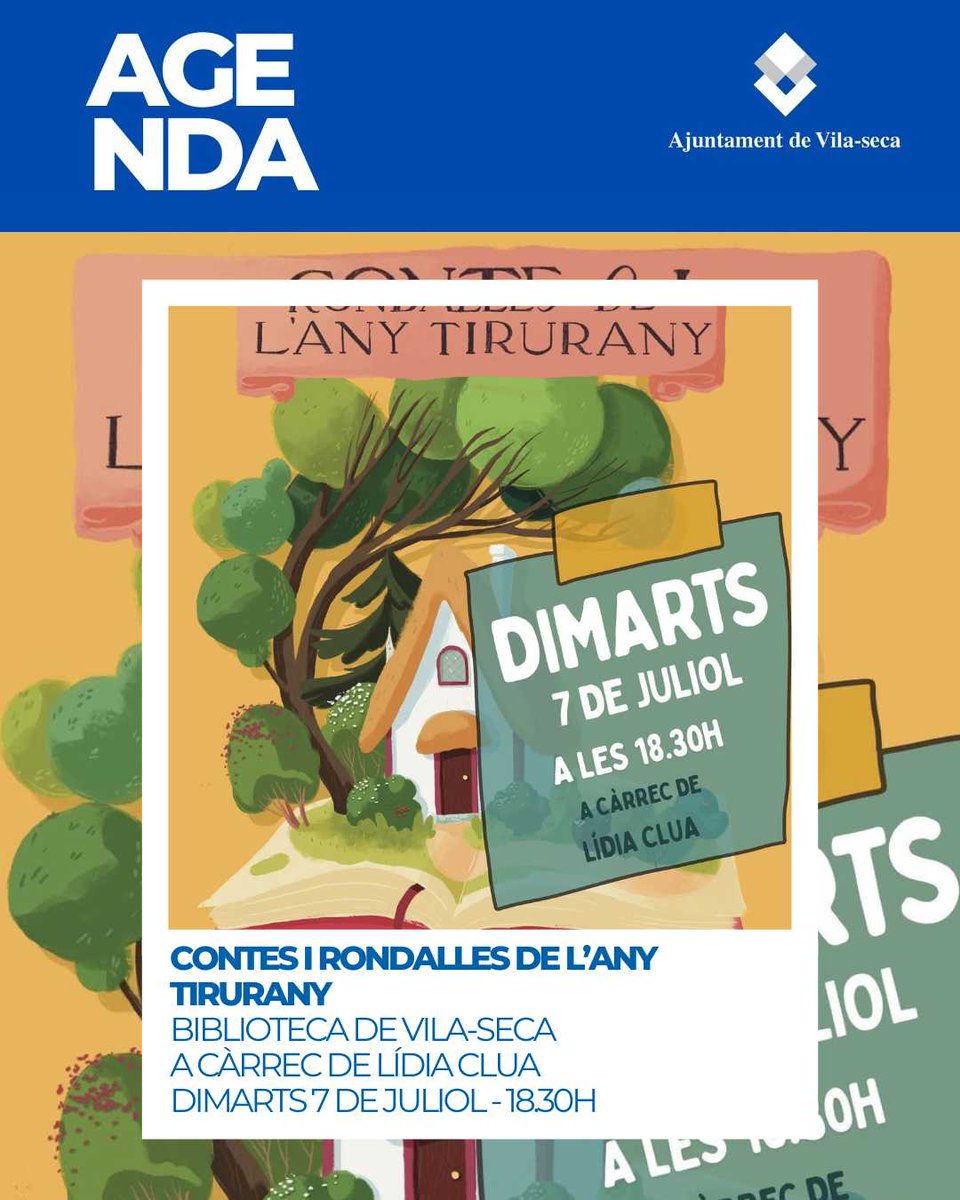 AjVilaseca's tweet photo. 🗓️ Aquest dimarts, la Biblioteca de #Vilaseca acull una nova sessió de contes i rondalles amb Lídia Clua, plena de màgia, imaginació i moments per compartir en família. 🌟👧🏼🧒🏻
T’animes a venir a escoltar-les? T’hi esperem! 🙌🏼📖 https://t.co/2ELXF0NTyy