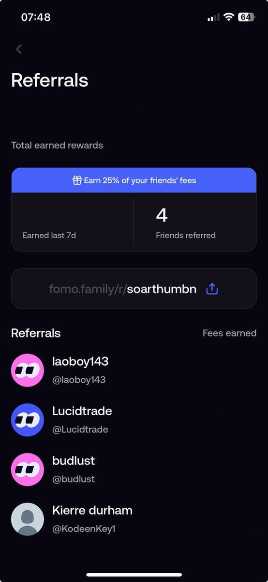 soarthumbn's tweet photo. @blknoiz06 I've been trying big Z ive gotten like 15 people to sign up using @fomo in the past week. and got 4 of them to use my referral code @blknoiz06 https://t.co/d26IPJxWUd