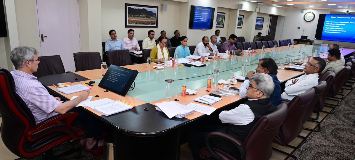 CM_JnK's tweet photo. Chief Minister today chaired the 13th meeting of the Executive Council of IMPARD at the Civil Secretariat, Srinagar. The meeting reviewed the institute's functioning and discussed measures to further strengthen capacity building, administrative excellence and good governance.

The Chief Minister emphasized the need for continuous institutional reforms, high-quality training and innovation to build a responsive, efficient and citizen-centric administration.