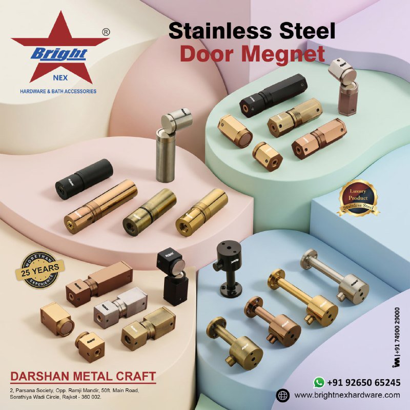 ibais_hardware's tweet photo. DARSHAN METAL CRAFT | Rajkot, Gujarat 🏢
Stainless Steel Door Magnet
Contact: Mr. Rajesh Patel - 92650 65245
WhatsApp: https://t.co/IwSkxbVHrL
.
#BrightNex #BrightHardware #StainlessSteel #DoorMagnet #MagneticDoorStopper #PremiumHardware #FurnitureHardware https://t.co/EgUhyii29D