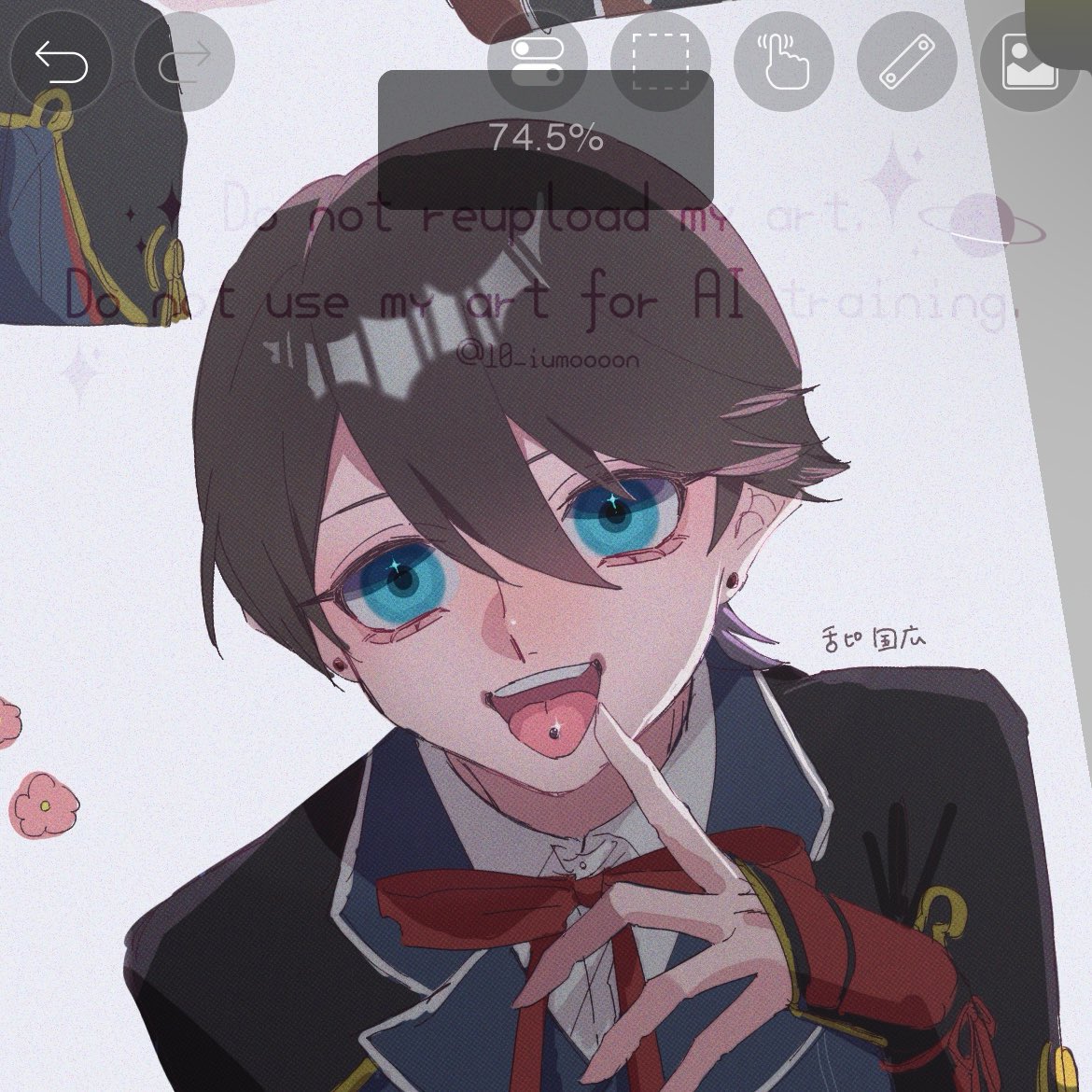 10_iumoooon's tweet photo. フォロワーさんの素敵な投稿をみて思わず描いてしまった舌ピｸﾆﾋﾛ&amp;雄ｶﾈさん https://t.co/H7cMnU2biW
