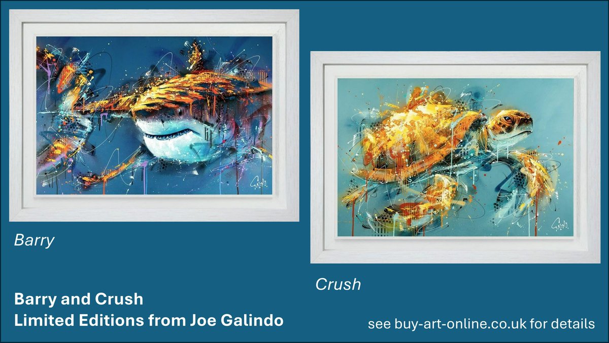 BuyArtOnlineUK's tweet photo. Barry &amp; Crush - the latest hand embellished limited editions from Joe Galindo
See the details ... https://t.co/NZWc2FbqH3
#SeaTurtle #Shark #LimitedEditions #JoeGalindo https://t.co/MjuZq9wp0H
