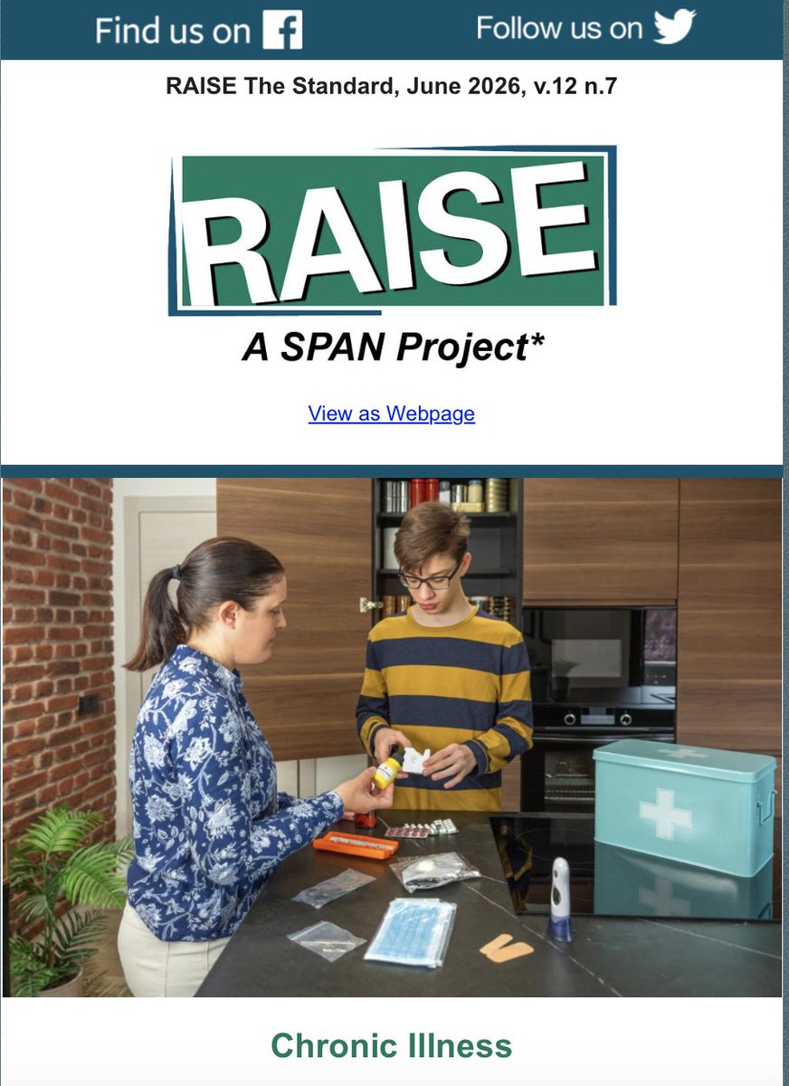 parentcenterhub's tweet photo. Here is the latest RAISE The STANDARD newsletter,  exploring how young people with disabilities &amp; chronic illnesses can manage their health, build independence, advocate for their needs, &amp; reach their goals
#ChronicIllness
https://t.co/5am8ra5TVp https://t.co/cZba37qhRb