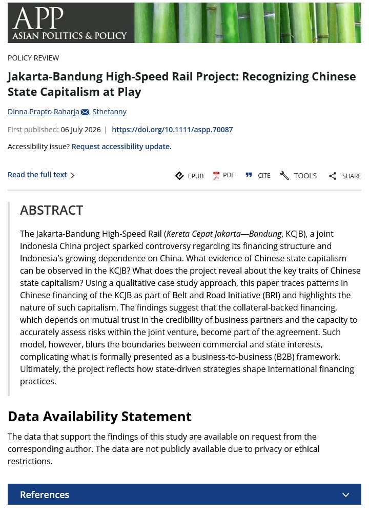 Dinna_PR's tweet photo. Jakarta‐Bandung High‐Speed Rail Project: Recognizing Chinese State Capitalism at Play https://t.co/FaBK7zgoLE https://t.co/SMEc38BEnM