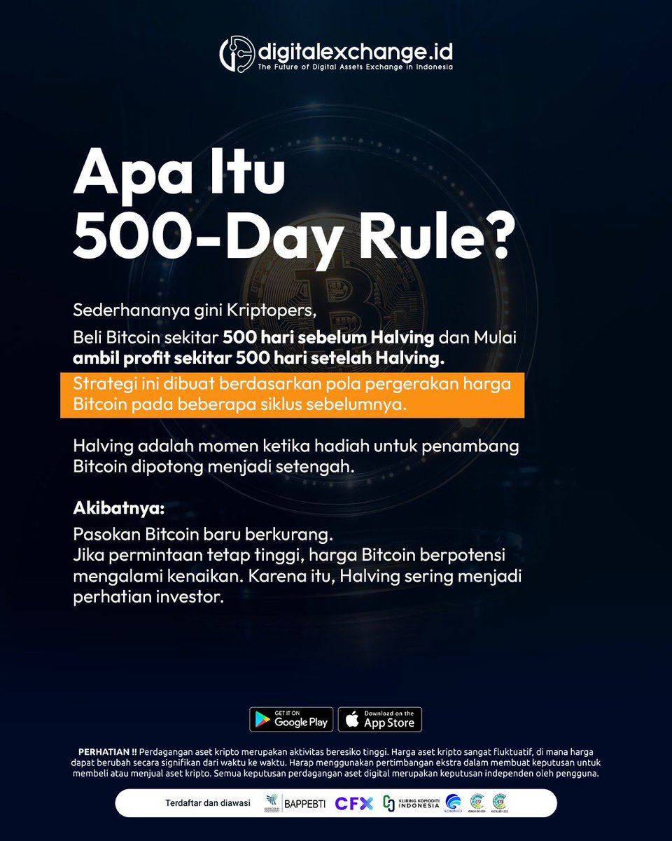 digiexchangeid's tweet photo. Ada yg udah tau teori ini? Ada yg sudah menerapkan? Mari catat tanggalnya dan kita lihat apakah benar November 2026 jadi saat yg tepat untuk beli BTC atau…???

#500dayrule #halvingbitcoin #bitcoincycle #cryptoindo #jualbelikripto https://t.co/0Ik1nMKu2q
