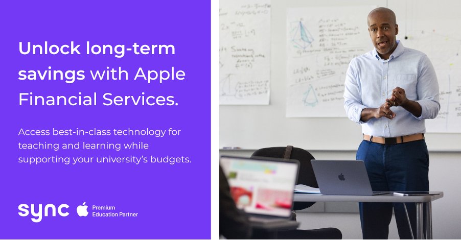 SyncStoreUK's tweet photo. Universities are under more pressure than ever to deliver exceptional learning experiences while navigating tight budgets &amp; rising expectations.

Explore how you can unlock long-term savings with the power of Apple technology today via AFS:
https://t.co/PxDX1n3zgl https://t.co/7o3oTxhwPc