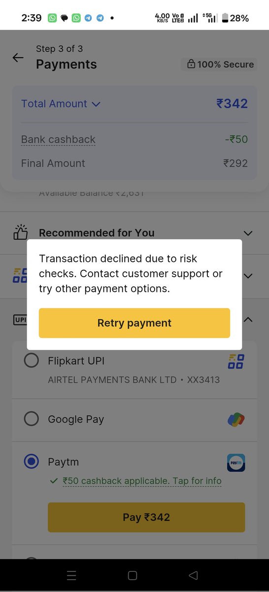 Suraj00918792's tweet photo. 10 din ho gaye, online payment nhi kar pa raha hun, mail, call sab kar liya fir b koi help nahi kar rahe customer care wale bol rahe ki cod order karlo cod order karna hota to  credit card kyu diya janbujhkar customer ko pareshan kar rahe hai Flipkart 😔😑 https://t.co/6CTFoFwK3v